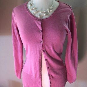 Charlotte Tarantola pink 3/4 sleeve cardigan M
